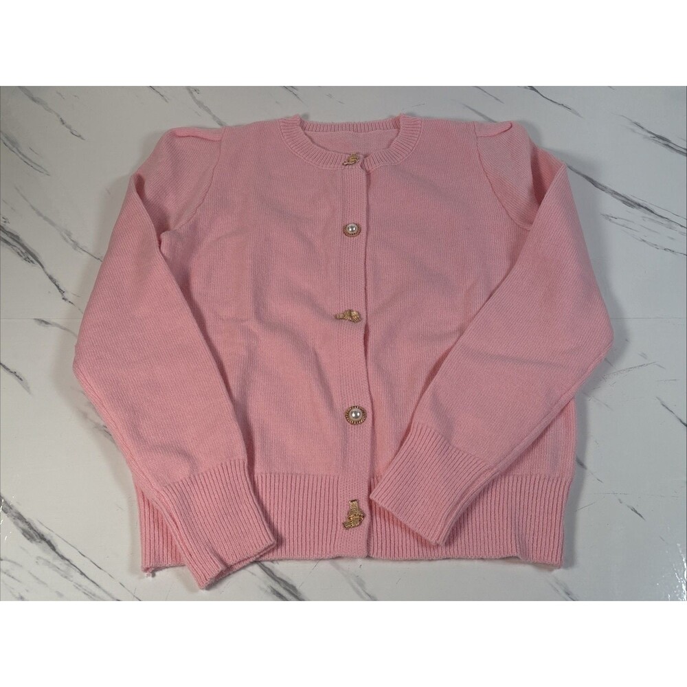 SheIn Pink Cardigan Buttons Size Small